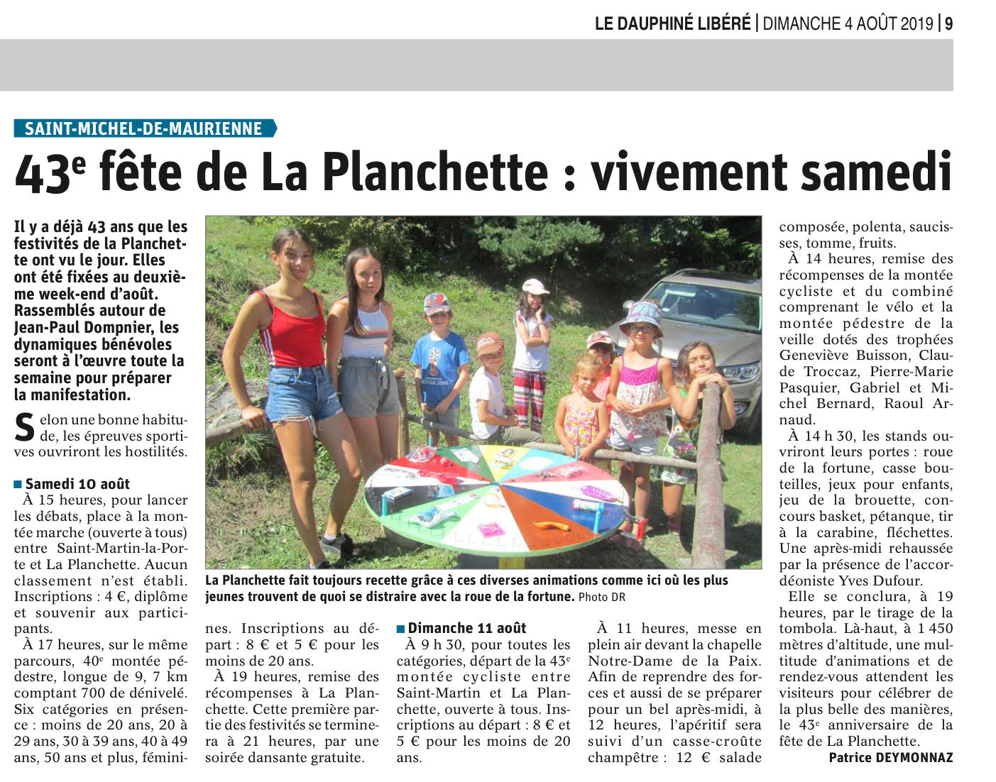 Fete de la Planchette 2019